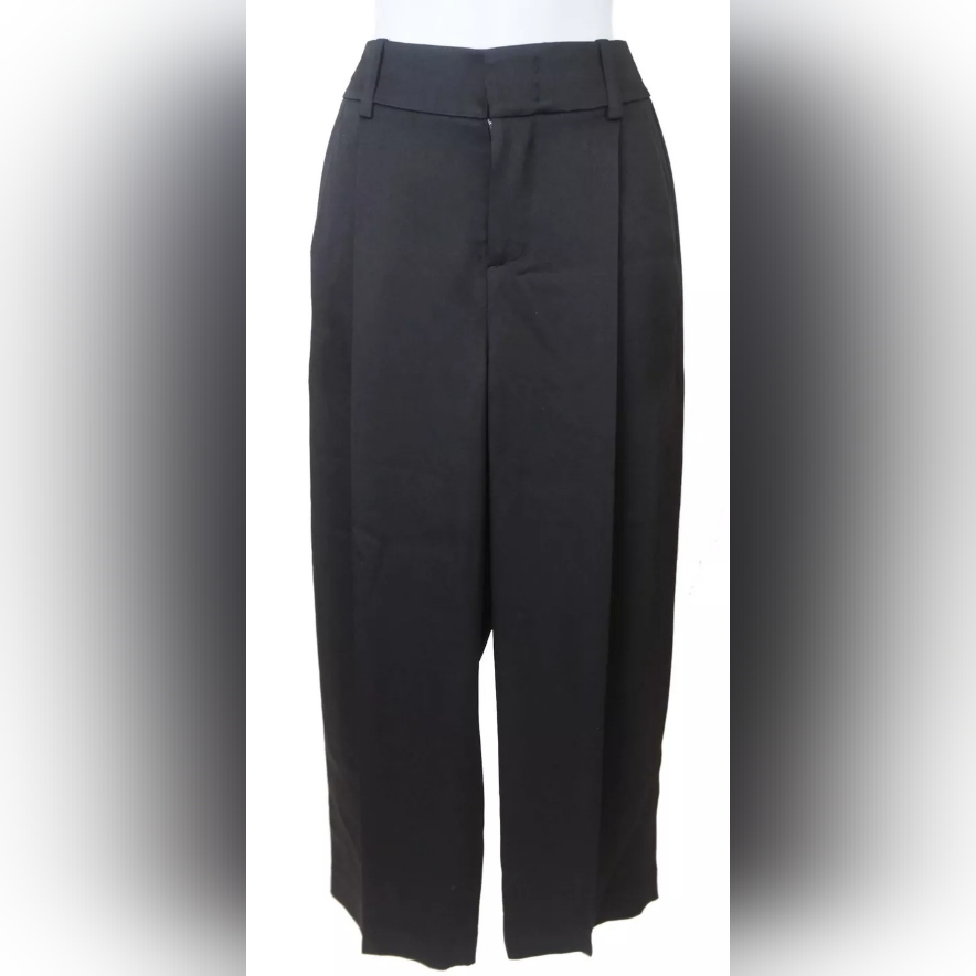 Women's Vince Black High Waist Straight Leg Flanel Pull On Pants Size 0